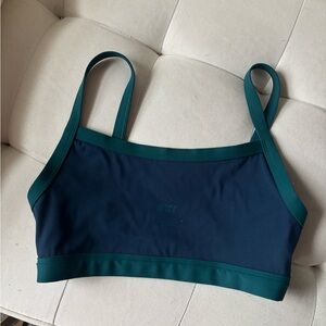 Set Active Navy and Green Sportbody Sports Bra - Sz S